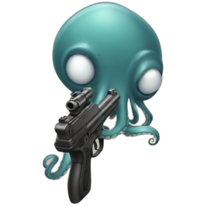 Octopus with a gun emoji