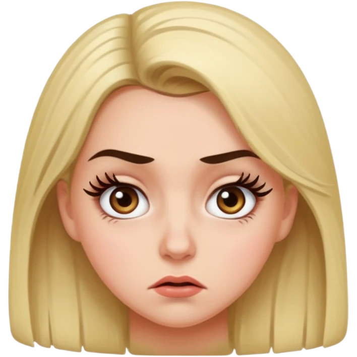 Girl with big lashes rolling her eyes emoji