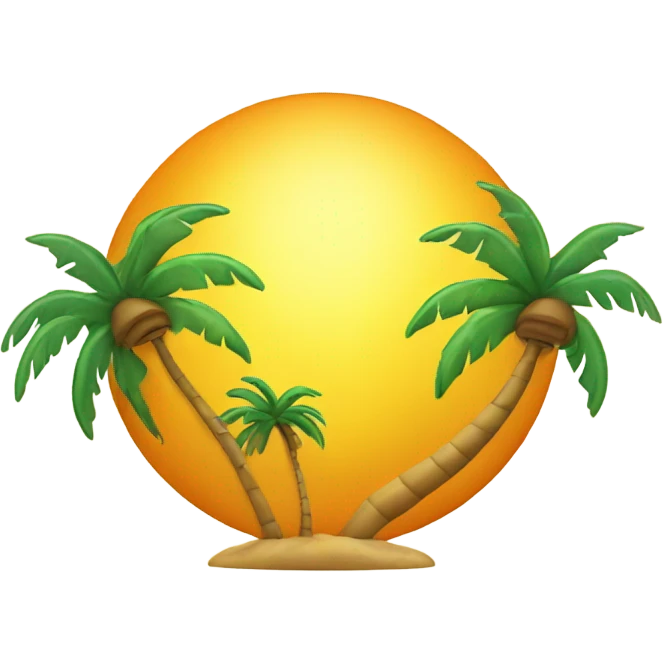 Sun with palm tree  emoji