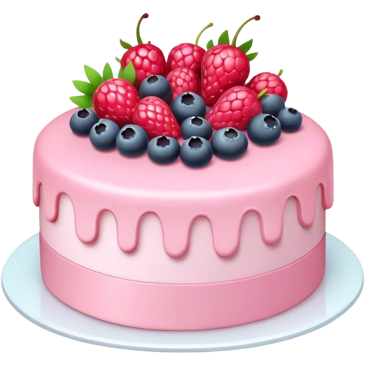 Pastel pink cake with berries  emoji