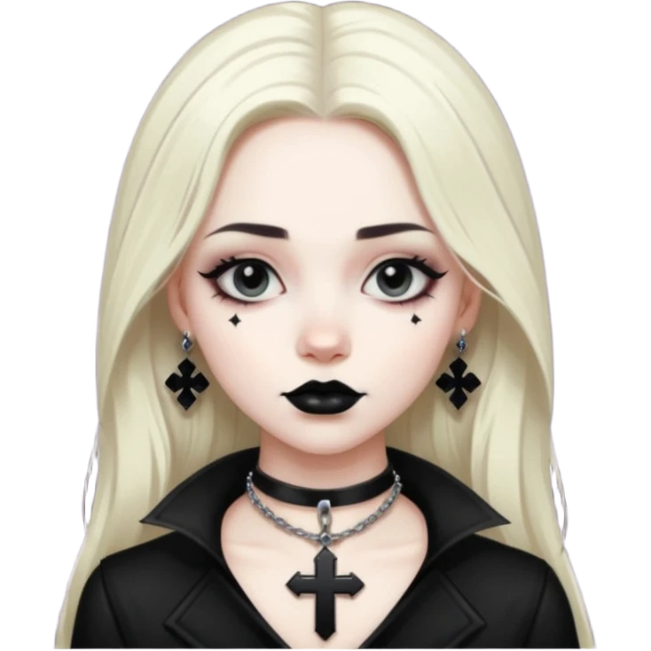 black pink goth cross  emoji