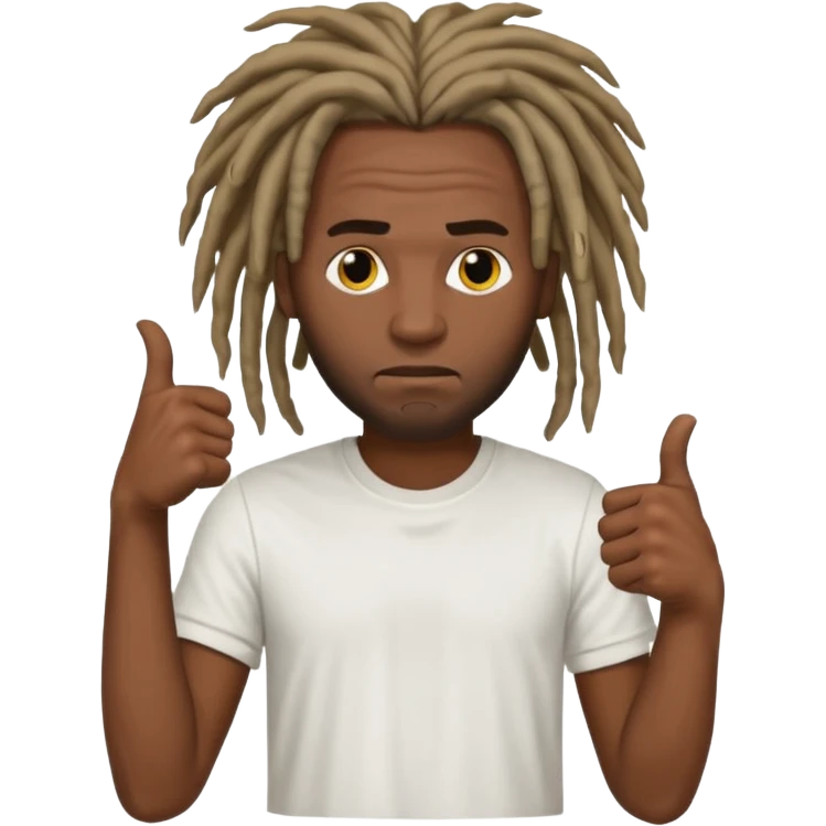 Thumbs down black skinned guys with dreads with his thumbs pointing down emoji