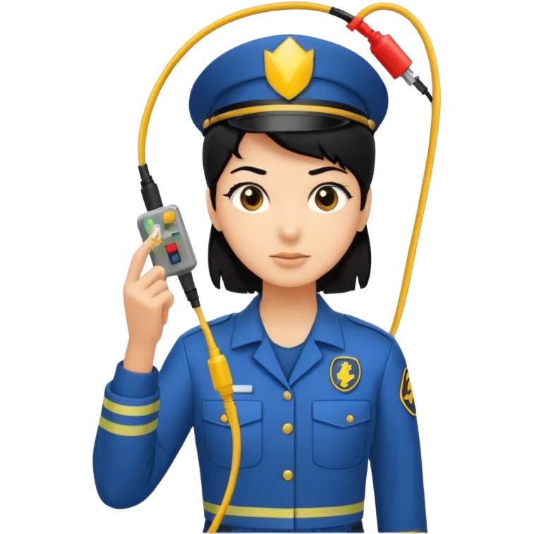 Electricity power employer at work with black hair emoji