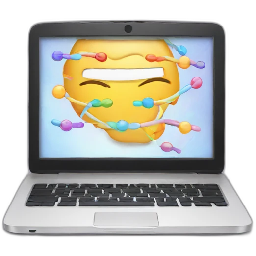 laptop with dna emoji
