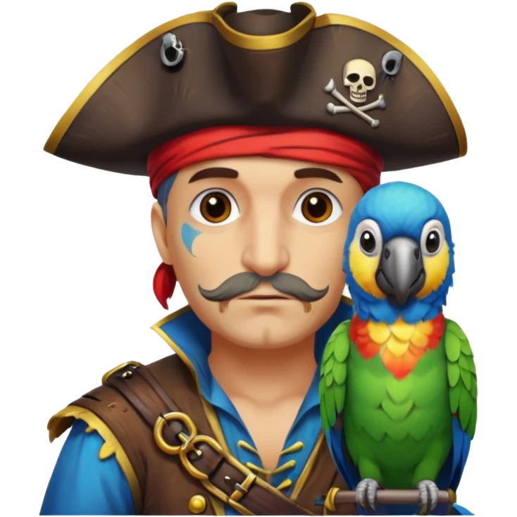 pirate and parrot emoji
