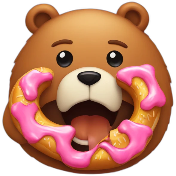 a-bear-eating-an-donnut emoji