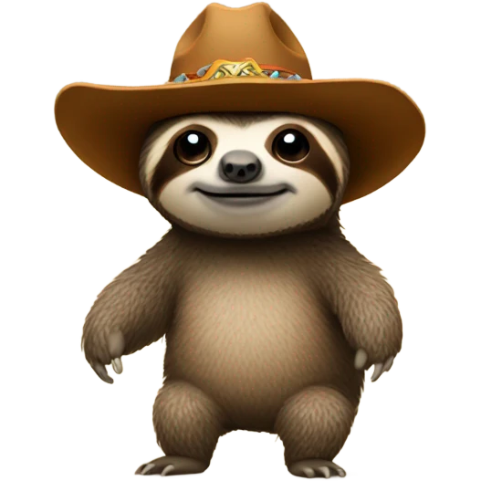 Sloth with cowboy hat emoji