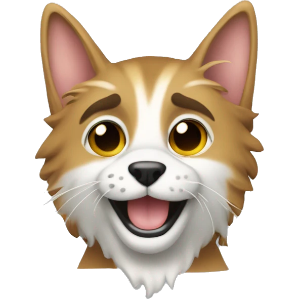 Lupo carino che gioca con un gatto  emoji