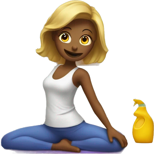 Yoga lady cleaning around the house emoji