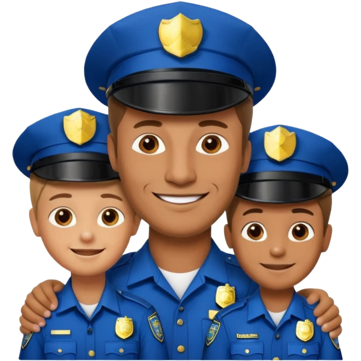 A proud dad who is proud of his children and is a police officer emoji