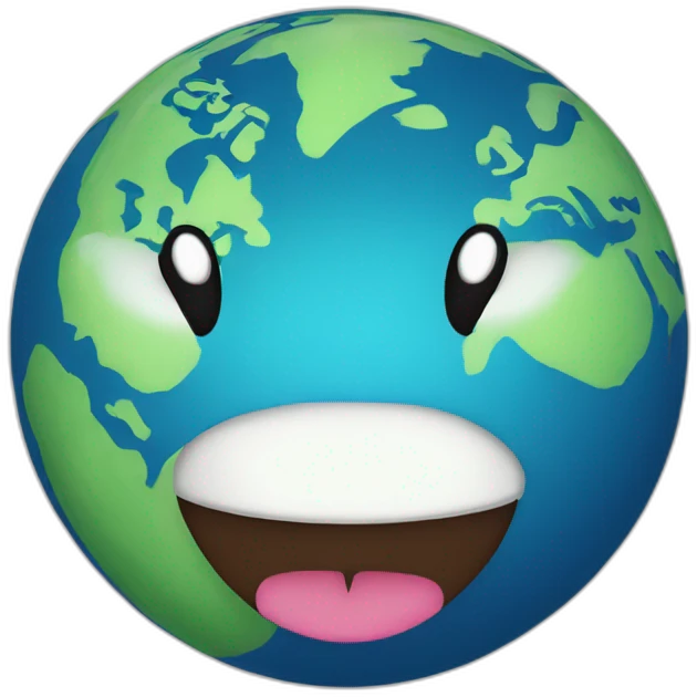 smiling planet earth in monzo colours emoji