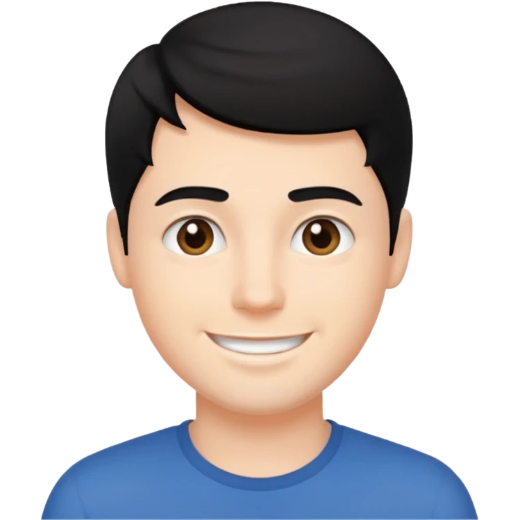 Joven blanco de buena parecencia cabello negro emoji