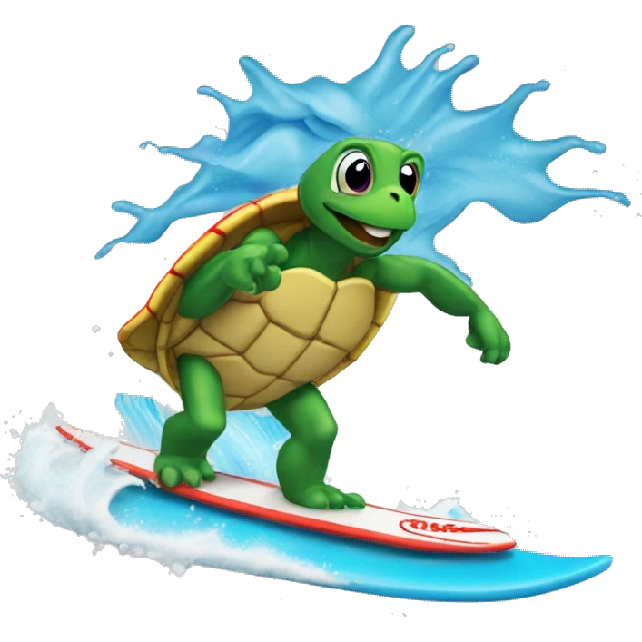 Tortue sui surf emoji