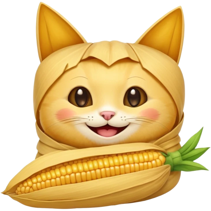 tamale with wide smile and cat ears  emoji