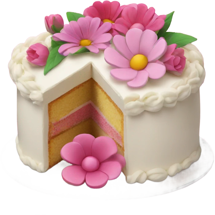 Cake with flowers  emoji