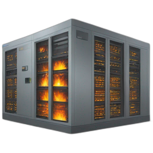 Data center en fuego emoji