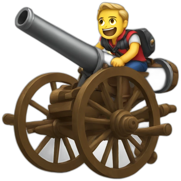American riding a cannon emoji