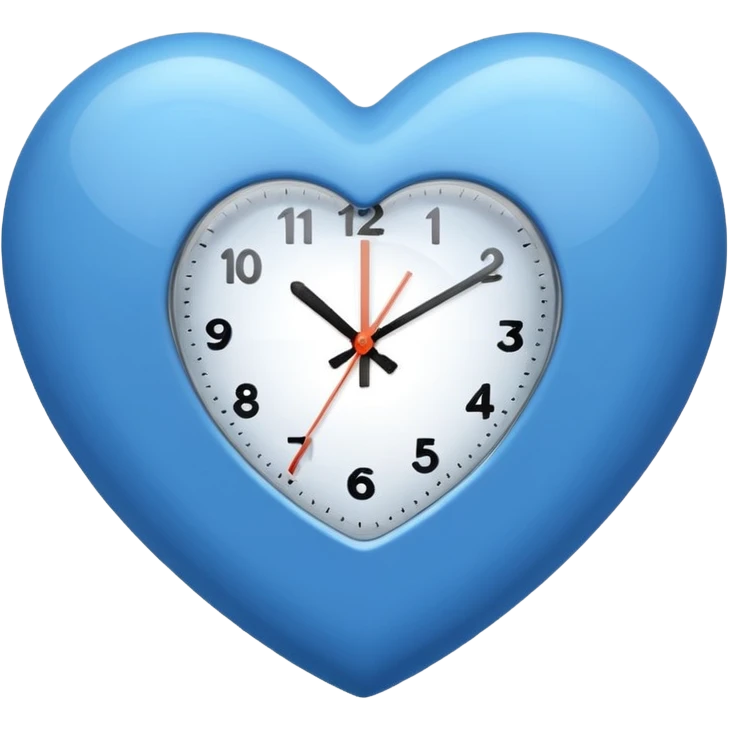 blue heart with a white clock emoji