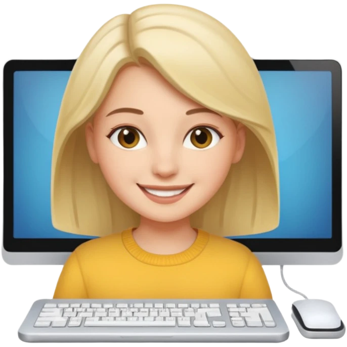 컴퓨터 하는 소녀 emoji