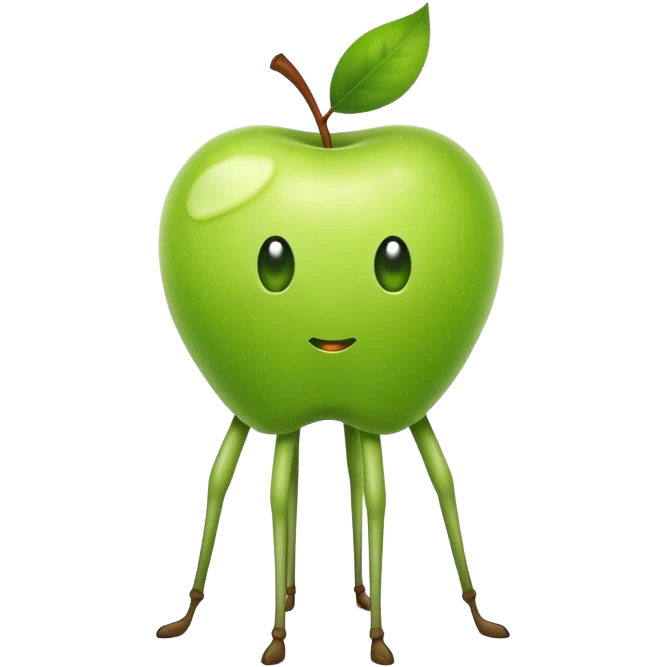 sussy green apple with long legs  emoji
