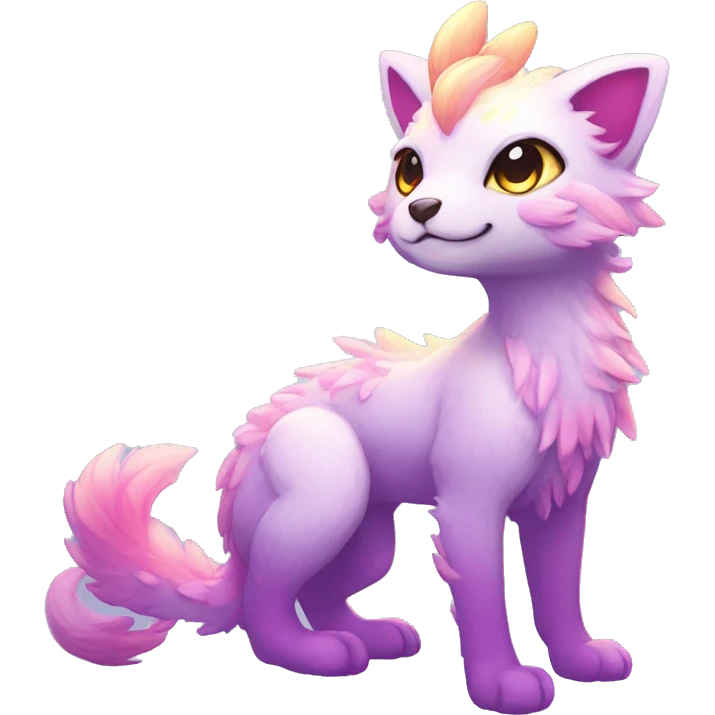 Kawaii bright fantasy ethereal anthro fursona Fakemon animal creature emoji