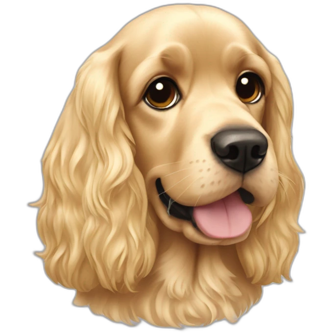 cocker spaniel with blondie girl emoji