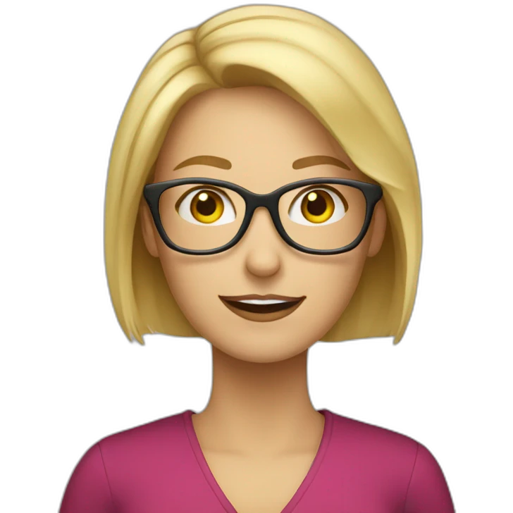 blond teacher with glasses emoji