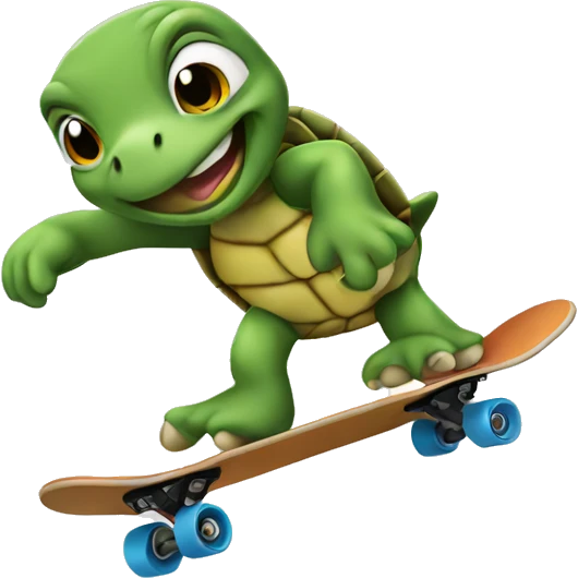 Turtle skateboarding emoji
