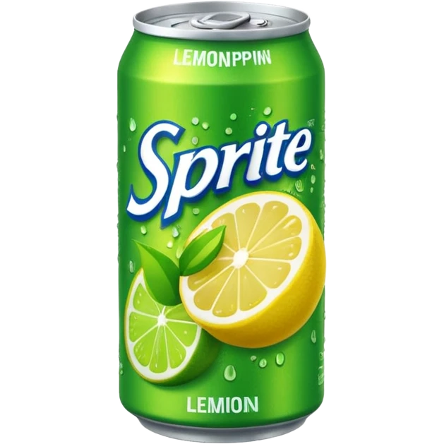 Draw a Sprite can with green label, yellow logo & lemon-lime graphics. emoji