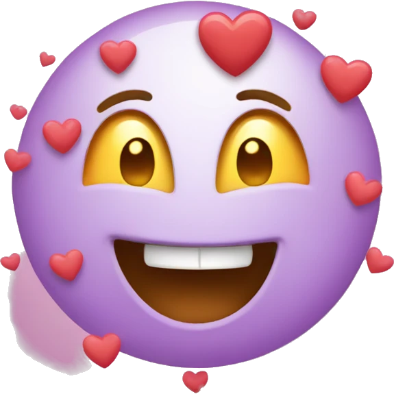 excited emoji with hearts emoji