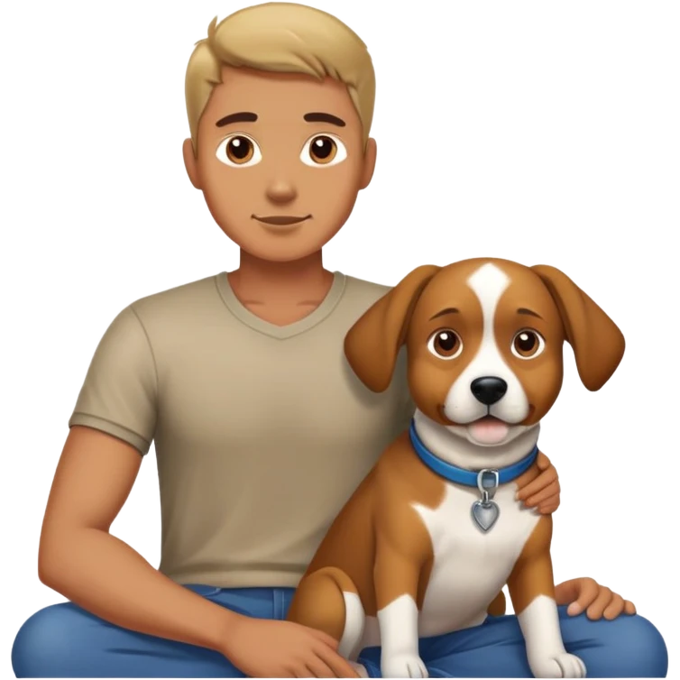dog sitting on a man emoji