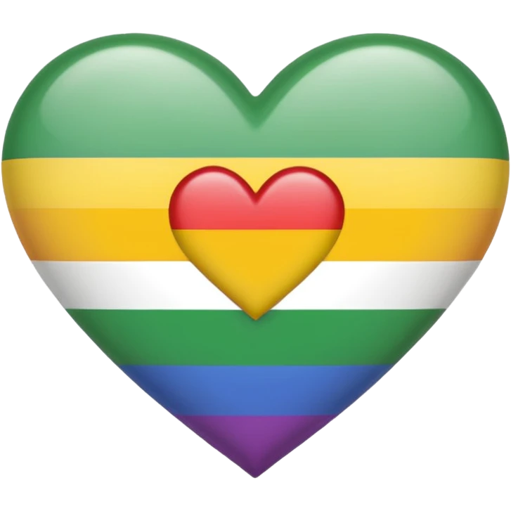 heart with aromantic pride flag colors emoji