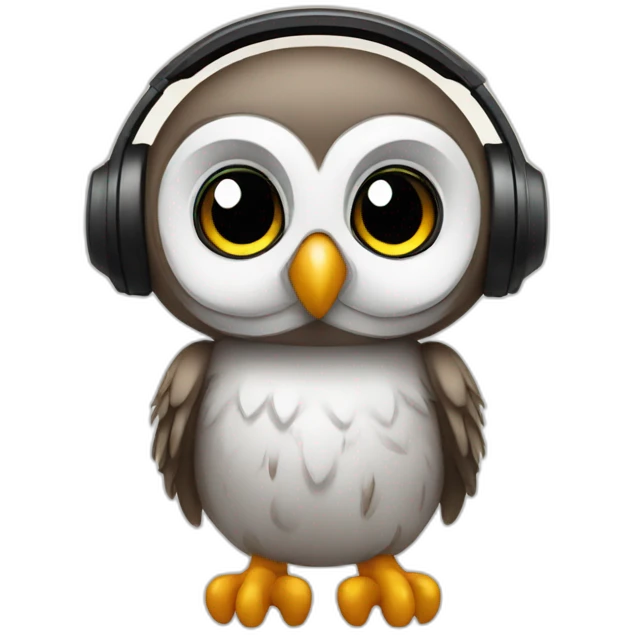 baby owl-with-headset emoji
