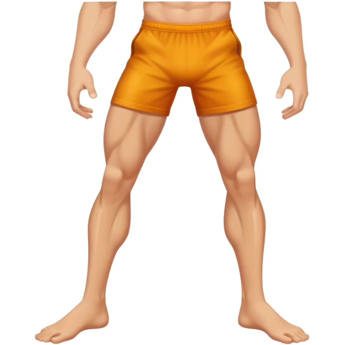 muscular leg of young white man, focus on leg emoji