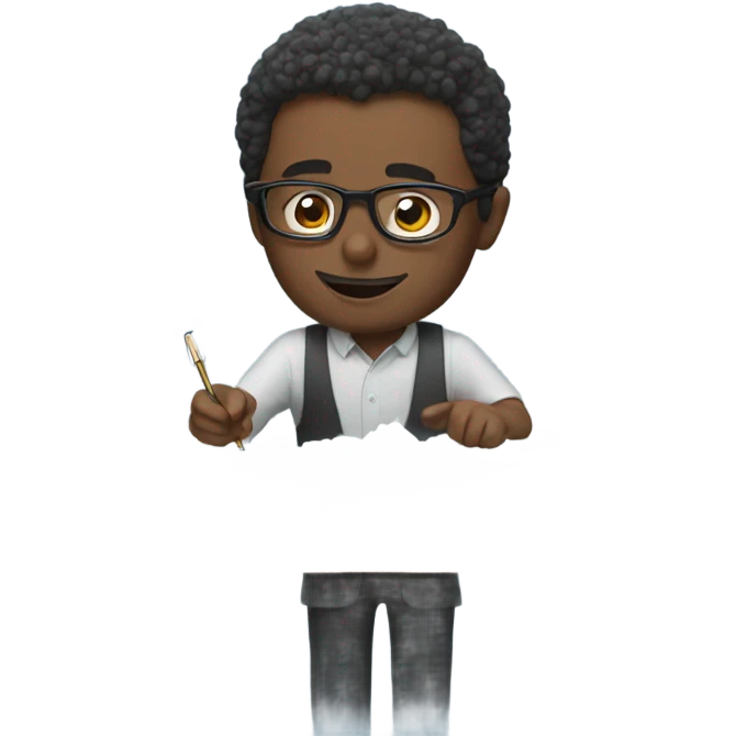 man in glasses putting a line of white snow on a desk emoji