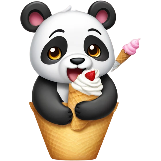 Panda eating ice cream emoji