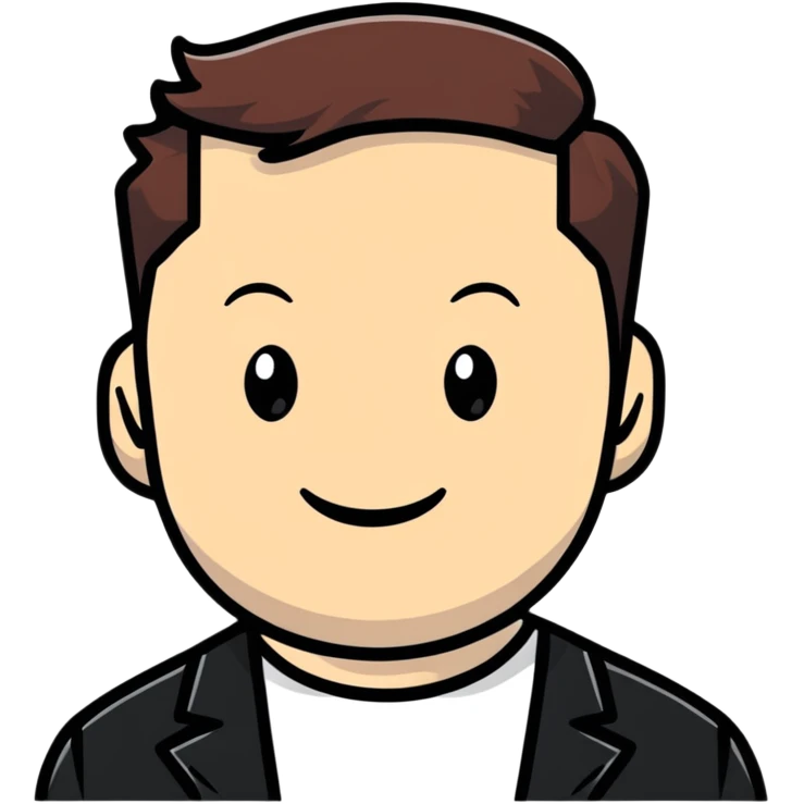 Elon Musk smiling cartoon emoji emoji