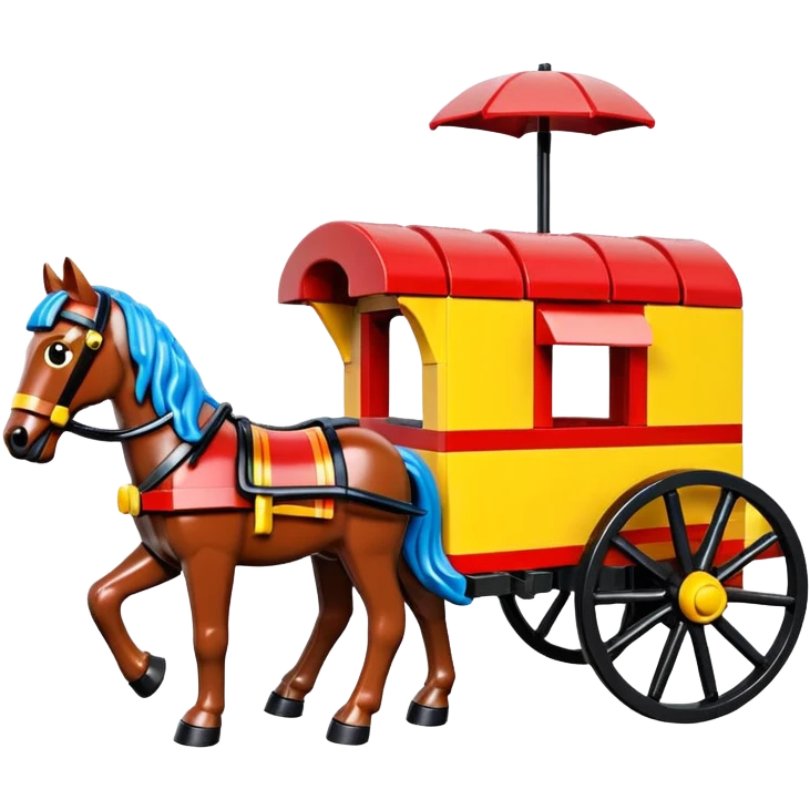 Lego horse drawn caravan  emoji
