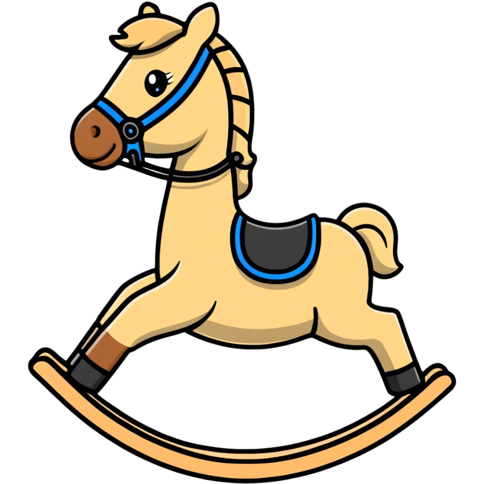 Beige wooden rocking horse toy emoji