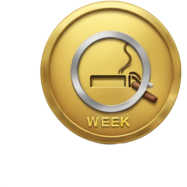 coin with the inscription week without smoking emoji