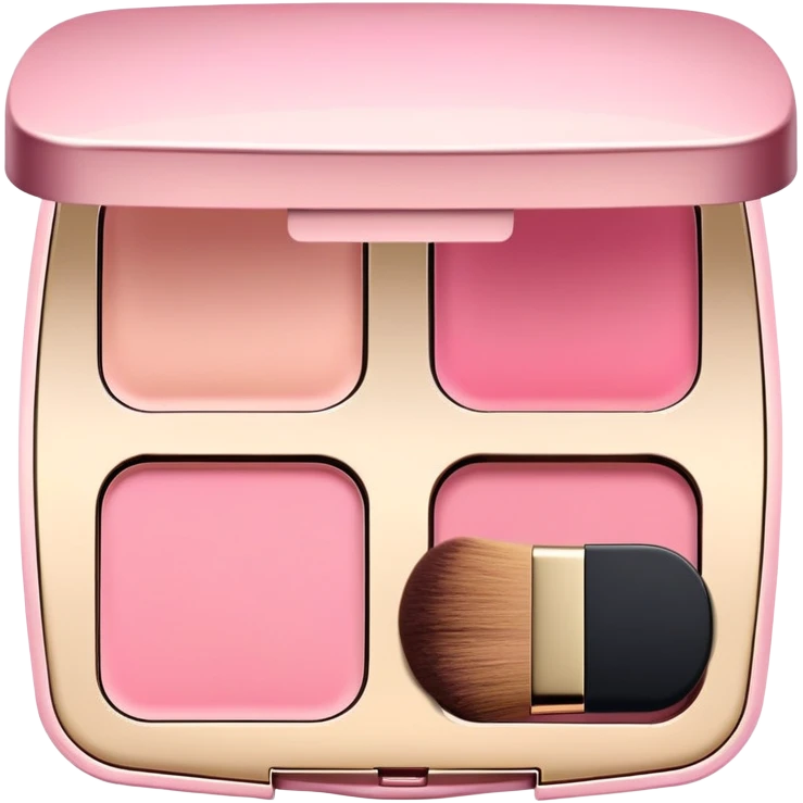 Black square shaped pink blusher compact makeup emoji