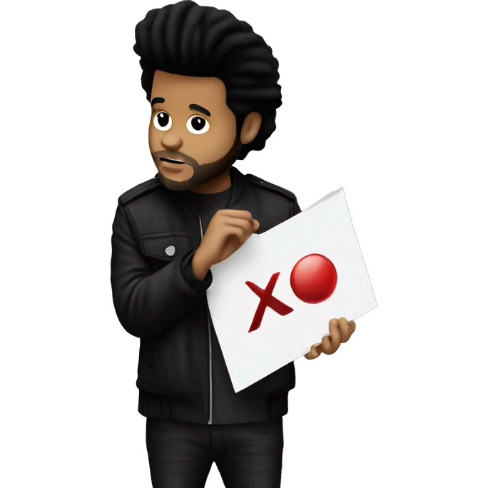 The Weeknd holding an XO sign  emoji