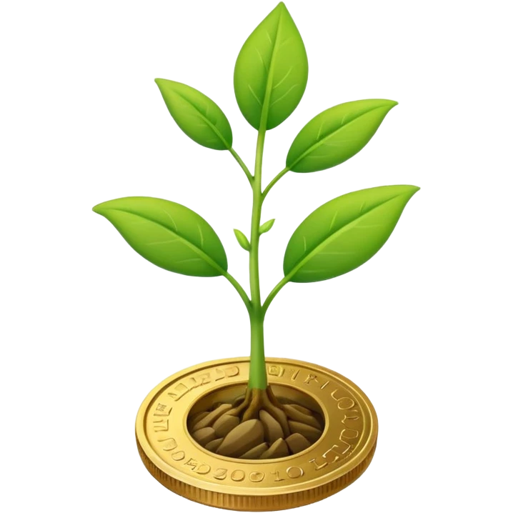 plant sprouting from a coin emoji