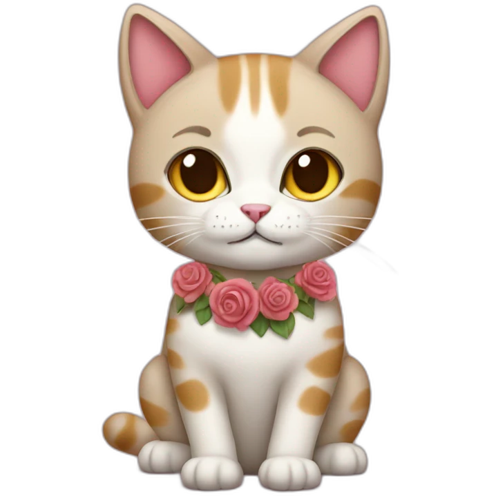 Cat in rose dress emoji