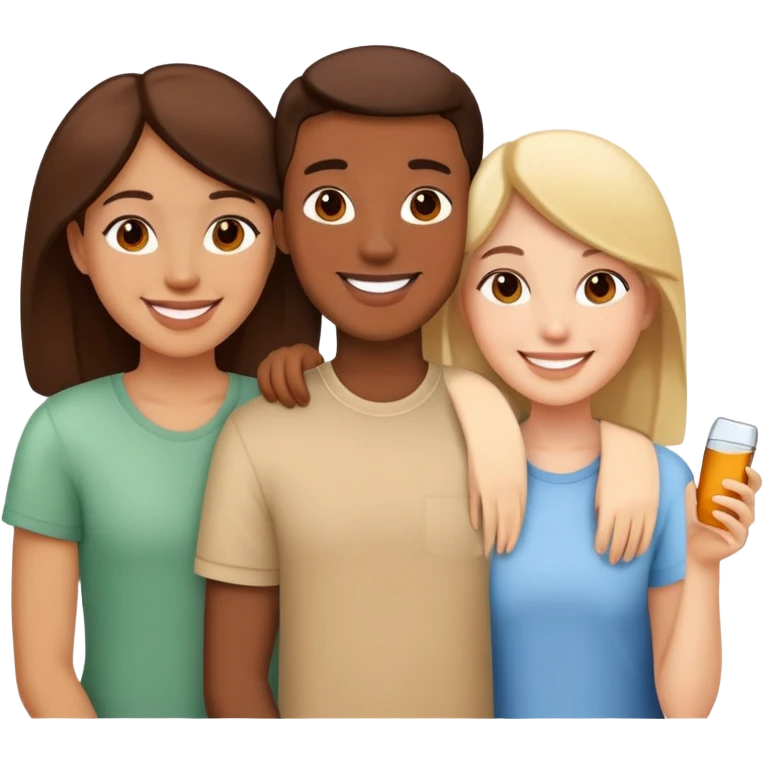 Three friends  emoji