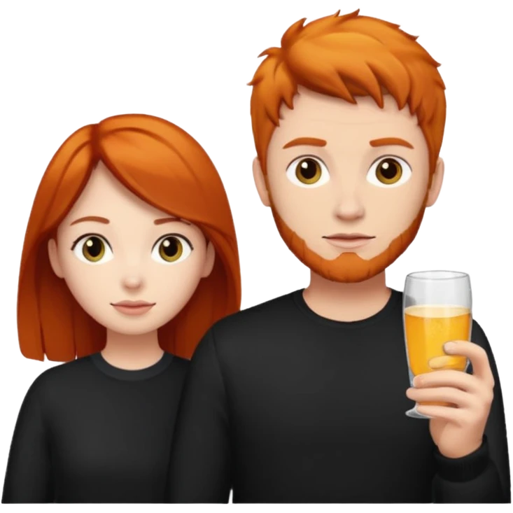 Ginger guy and black haired girl emoji