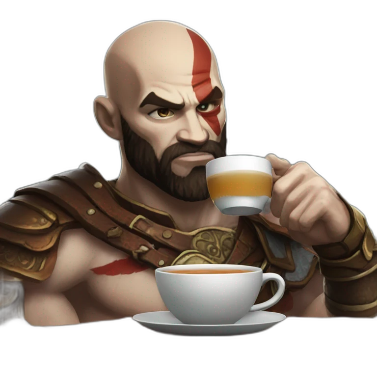 Kratos drinking tea emoji
