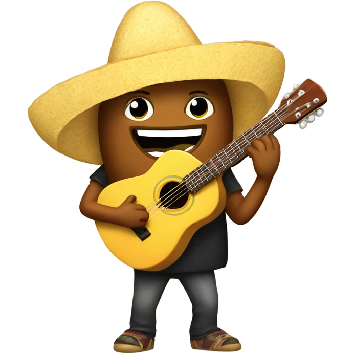 Taco playing guitar emoji
