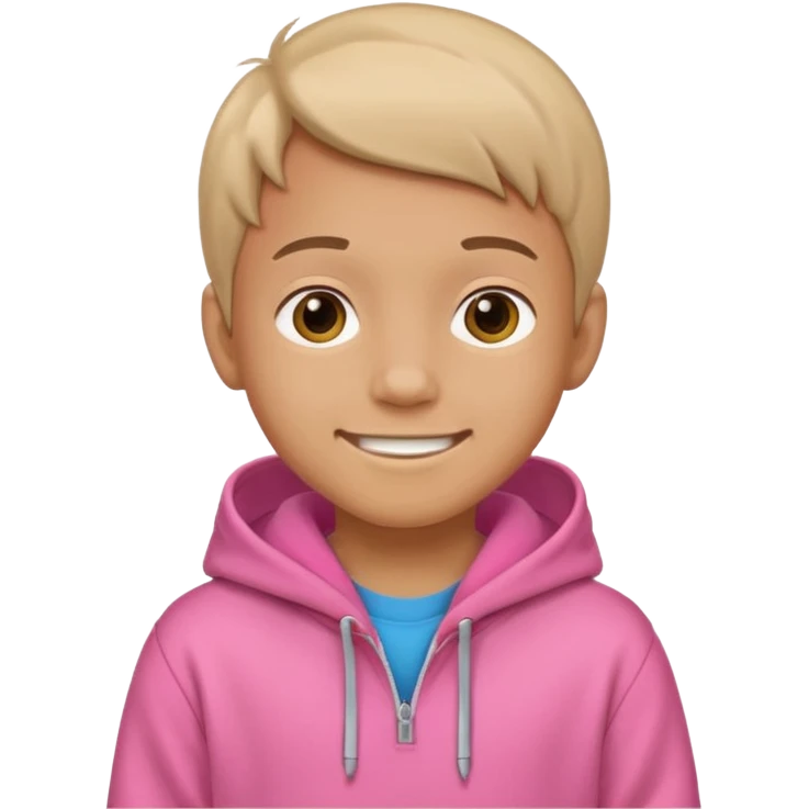 Kid Boy in pink hoodie  emoji