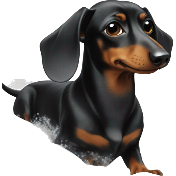 black dachshund on the beach emoji